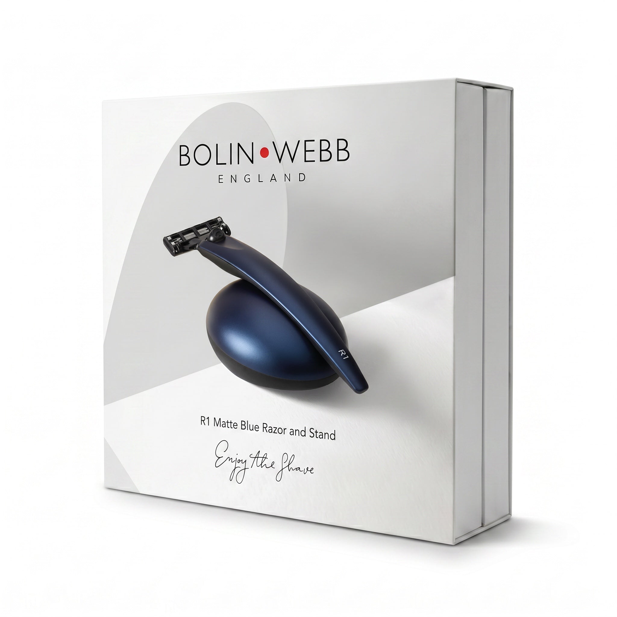 Blue R1 Razor & Stand | Mach3 Matte Blue Shaving Set For Men | Bolin Webb