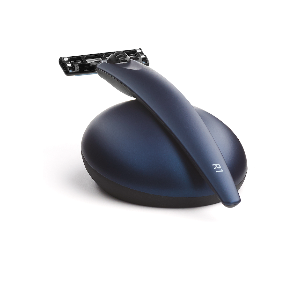 Blue R1 Razor & Stand | Mach3 Matte Blue Shaving Set For Men | Bolin Webb