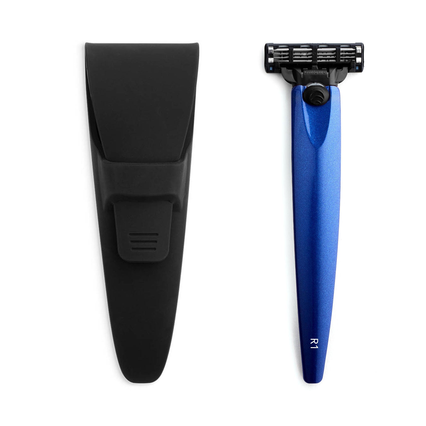 Blue Razor With Case Ocean Blue R1 Razor & Travel Case | Mach 3 Blue Shaving Kit
